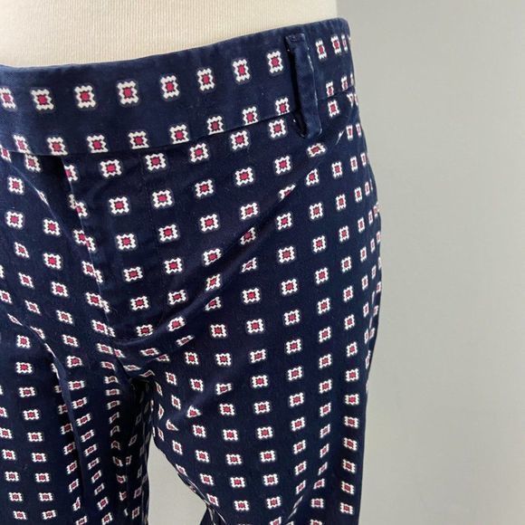 GAP Slim Cropped Blue‎ & Red Patterned Pants - Picture 7 of 11